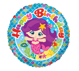 Birthday Mermaid Fun Mylar Balloon